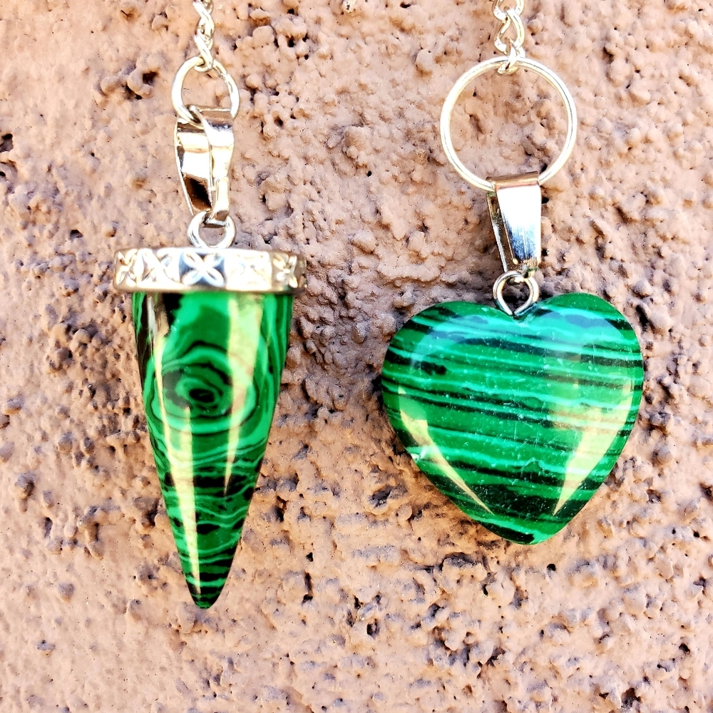 New Malachite Pendulum & Heart Pendant.